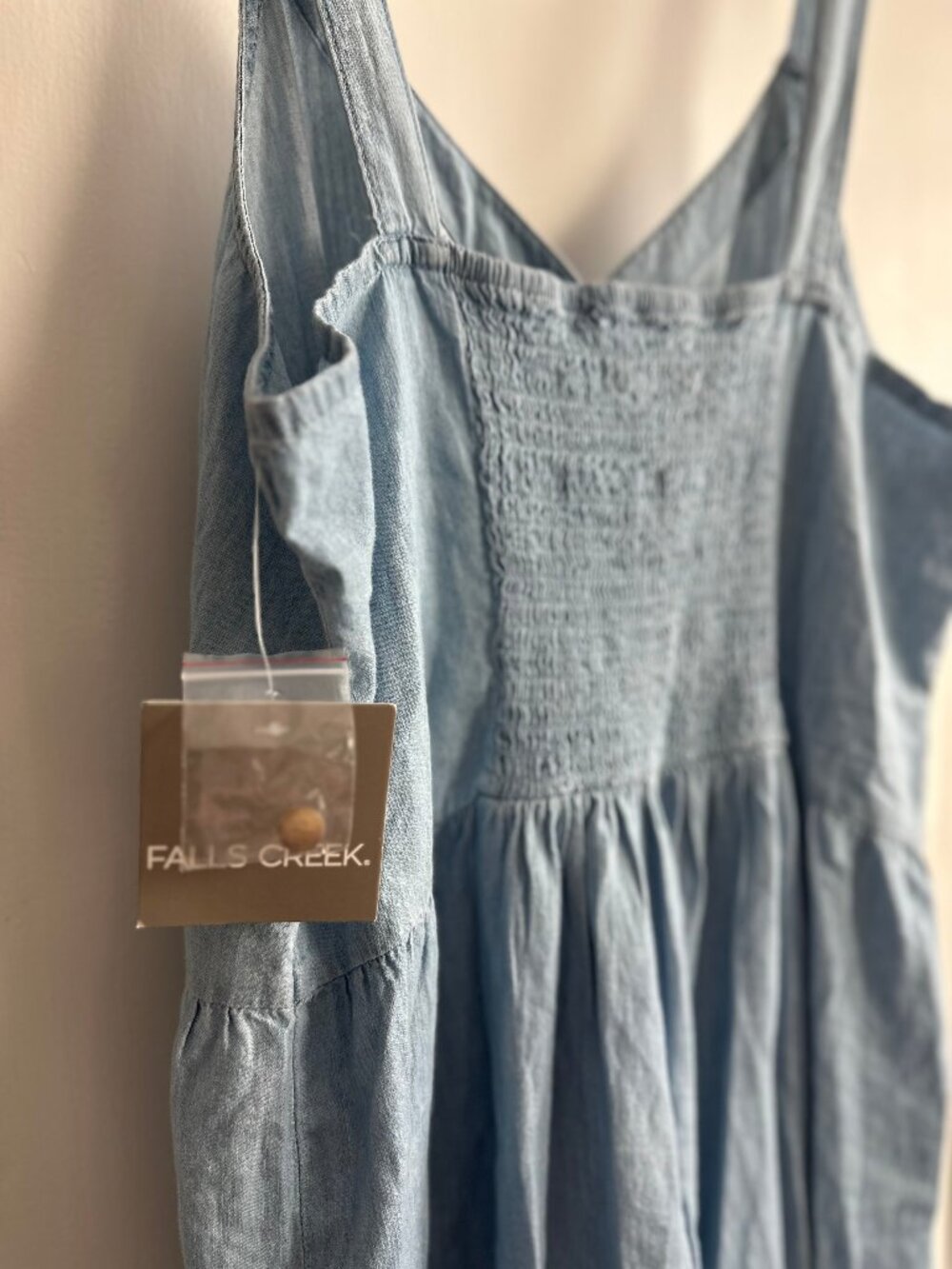 NWT Falls Creek Chambray Tiered Maxi Dress Size Large - Picture 3 of 6